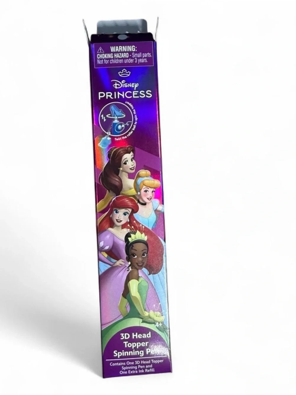 Disney Princess Cinderella 3D Glass Slipper Head Topper Spinning Pen & Ink Refil